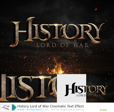 طرح لایه باز افکت متنی حماسی و تاریخی - History Lord of War Cinematic Text Effect